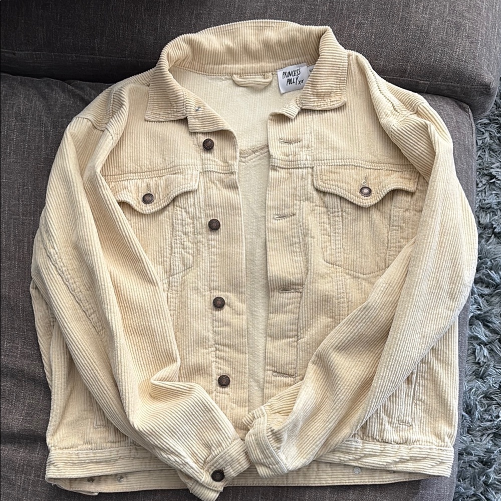 Princess Polly Western Corduroy Jacket Beige Small/Medium